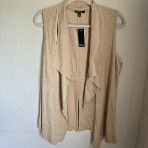 Premise Faux Leather Tan Drape Vest Size Small **NWT**